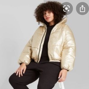 wild fable gold puffer jacket